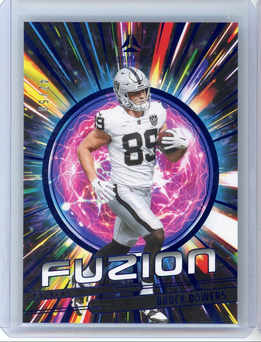 Brock Bowers 2025 Panini Luminance Fuzion blue #'d 42/50