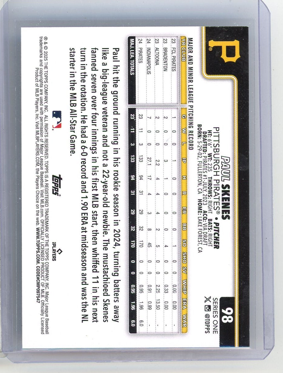 Paul Skenes 2025 Topps Spring Training #98