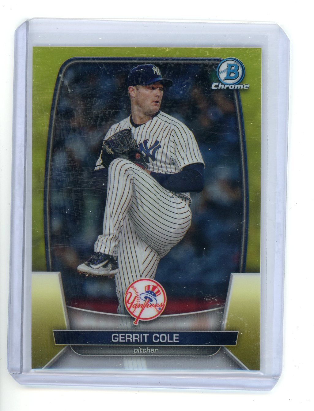 Gerrit Cole 2023 Bowman Chrome Yellow Refractor #'d 54/75