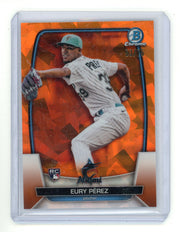 Eury Perez 2023 Bowman Chrome Sapphire Rookie Orange #'d 53/75