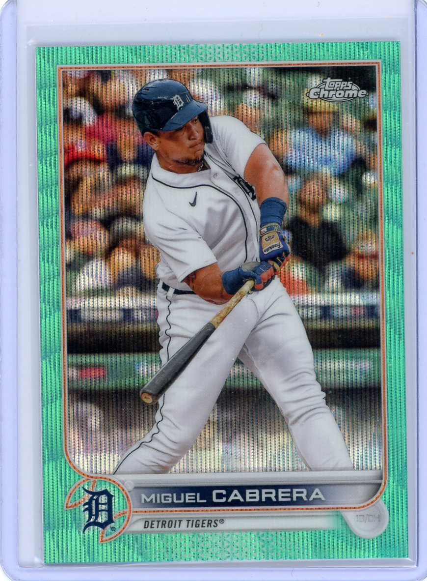 Miguel Cabrera 2022 Topps Chrome aqua wave refractor #'d 182/199