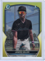 Janero Miller 2023 1st Bowman Chrome yellow refractor #'d 32/75