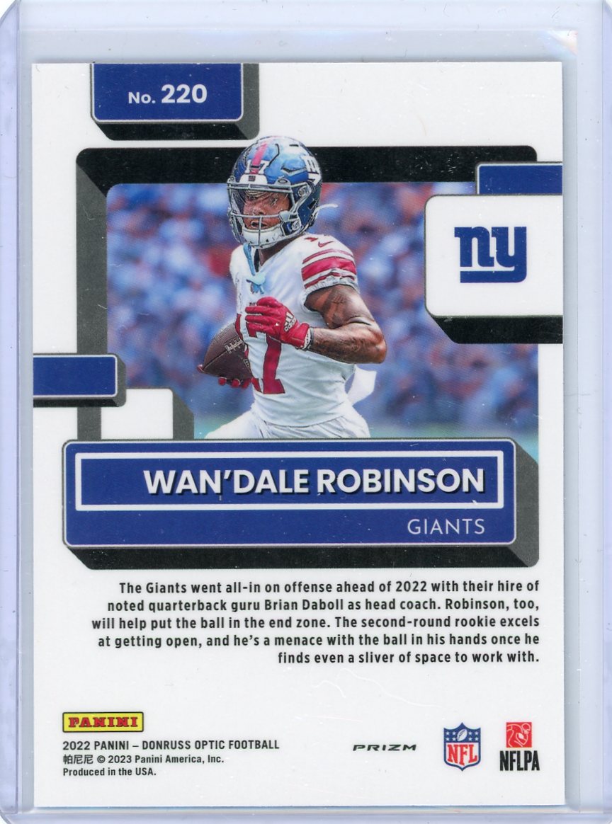 Wan'Dale Robinson 2022 Panini Donruss Optic silver prizm rookie card