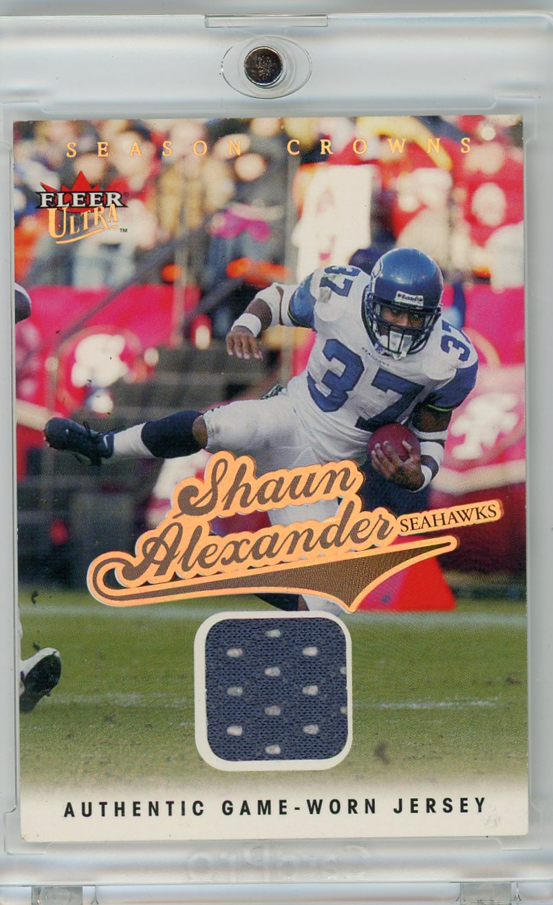 Shaun Alexander 2004 Fleer Ultra Season Crowns jersey relic #'d 310/349