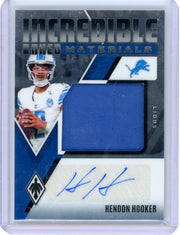 Hendon Hooker 2024 Panini Phoenix Incredible Inked Materials Auto Relic #'d 21/49