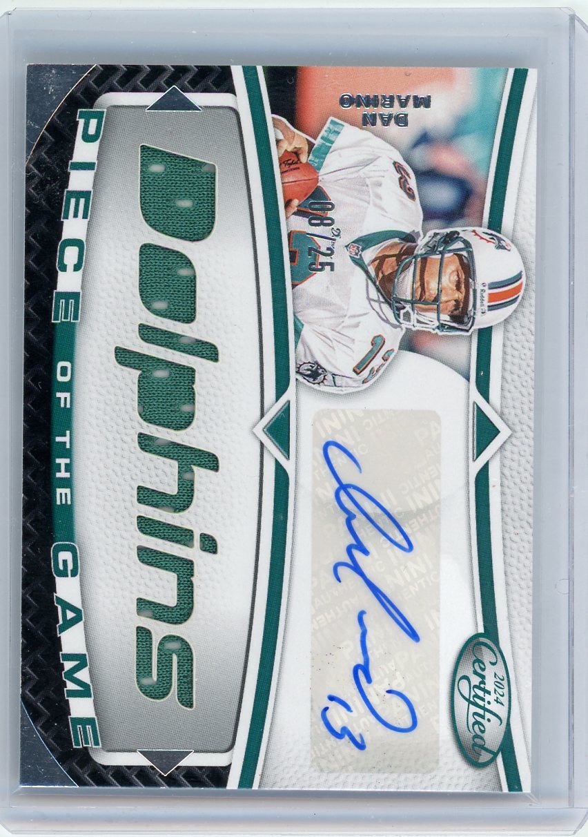 Dan Marino 2024 Panini Certified Piece of the Game Patch Auto #'d 08/25