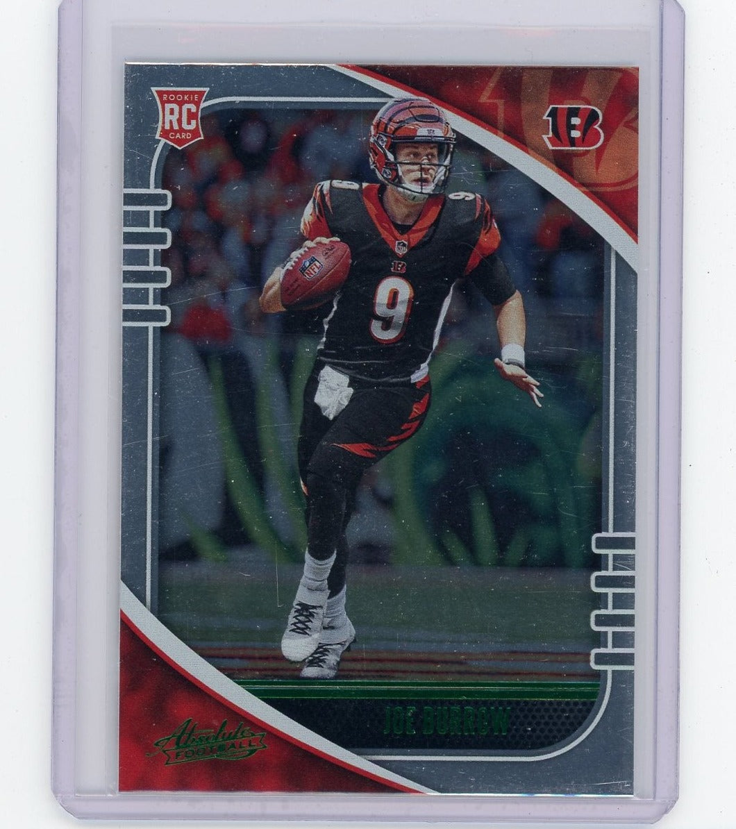 Joe Burrow 2020 Panini Absolute silver foil green rookie card
