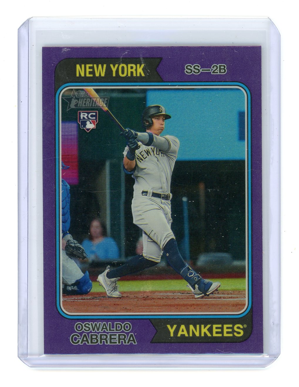 Oswaldo Cabrera 2023 Topps Heritage Purple Hot Box rookie card