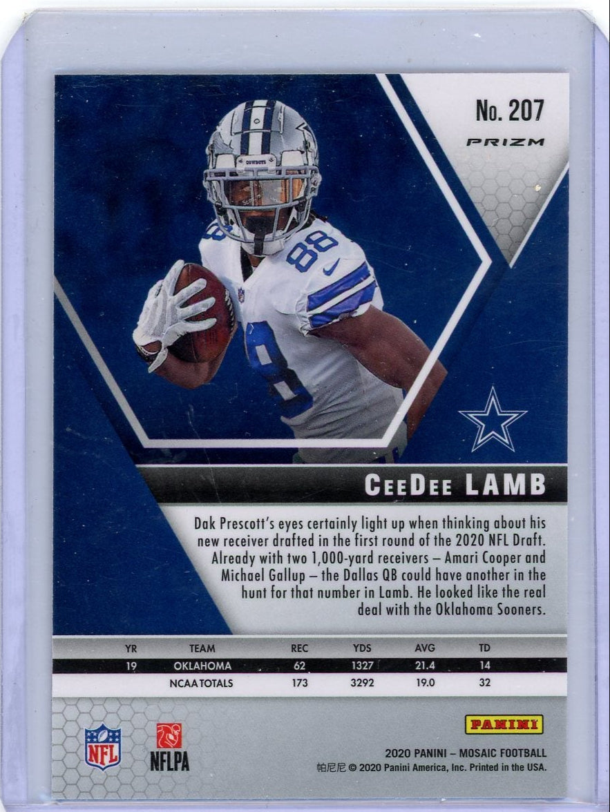 CeeDee Lamb 2020 Panini mosaic pink camo prizm rookie card