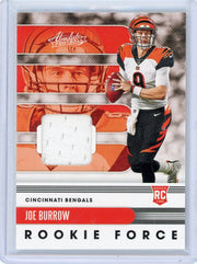 Joe Burrow 2020 Panini Absolute Rookie Force relic rookie card