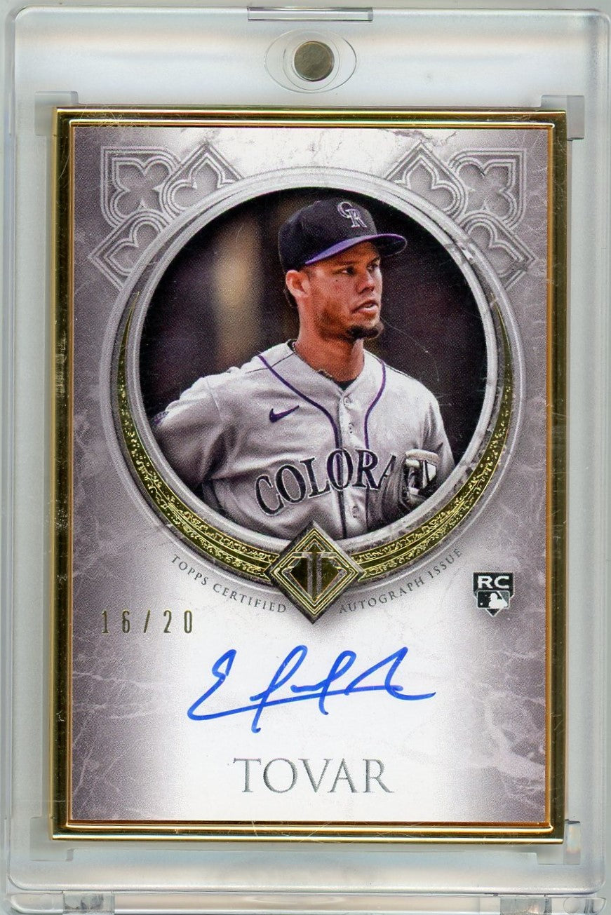 Ezequiel Tovar 2023 Topps Transcendent Collection Gold Frame Autographs #'d 16/20