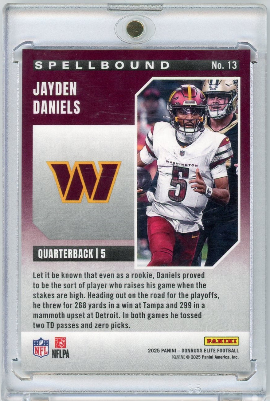 Jayden Daniels 2025 Panini Donruss Elite Spellbound # 18/99