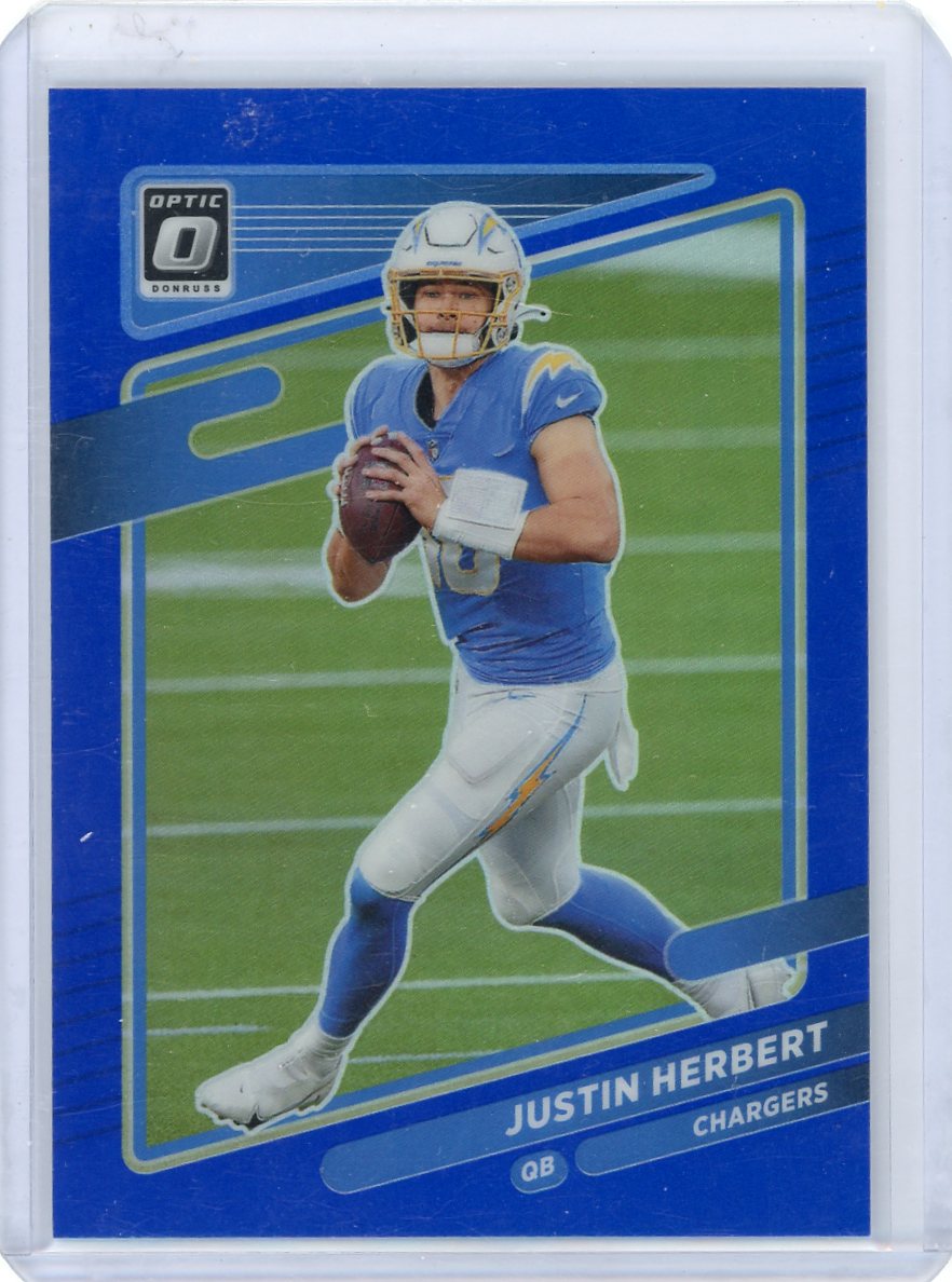 Justin Herbert 2021 Panini Donruss Optic blue prizm #'d 174/179
