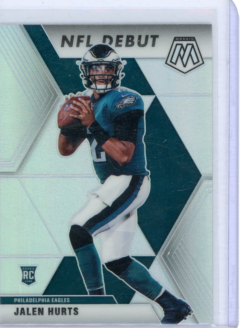 Jalen Hurts 2020 Panini Mosaic NFL Debut silver prizm rookie card