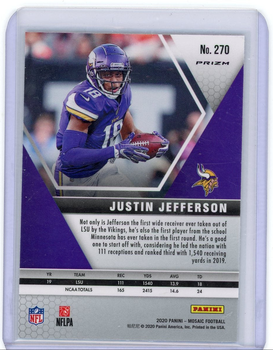 Justin Jefferson 2020 Panini Mosaic NFL Debut mosaic prizm rookie card