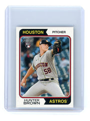 Hunter Brown 2023 Topps Heritage mini rookie card #'d 077/100