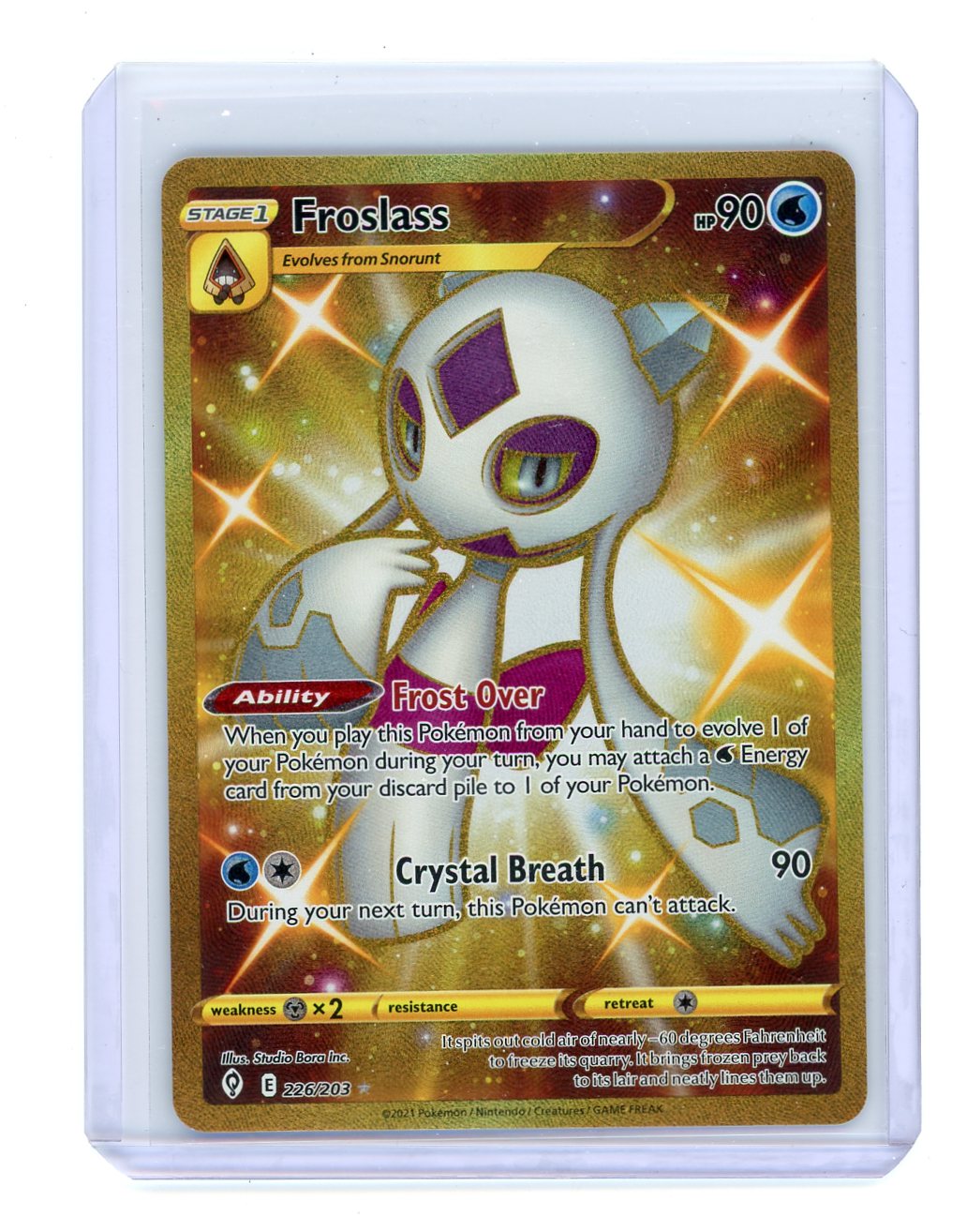 froslass pokemon card Froslass 2021 Pokémon rare lucky gold holo 226/203 – Piece Of The Game