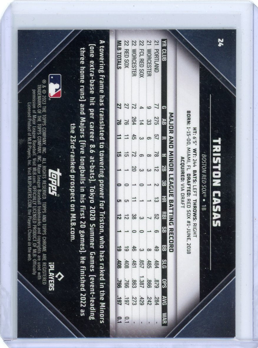 Triston Casas 2023 Topps Chrome Black rookie card SP