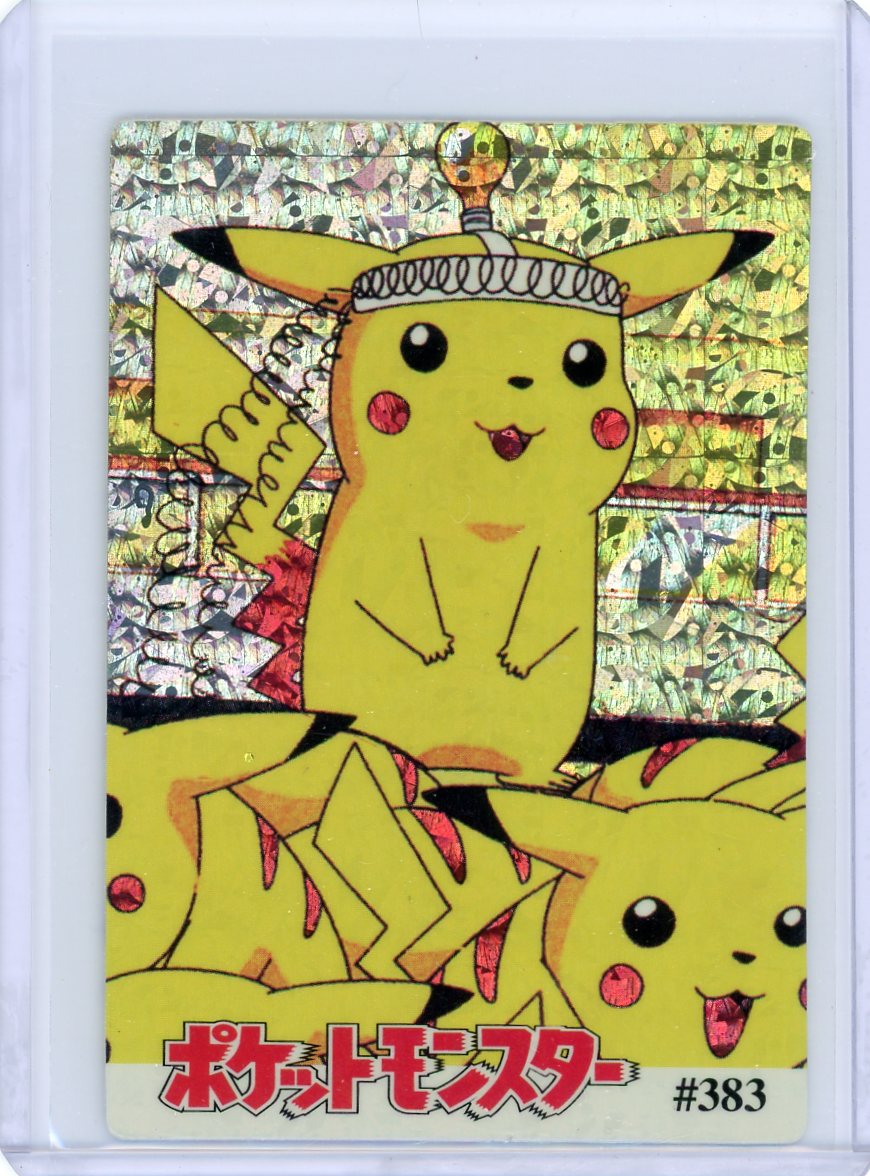 Pikachu Pocket Monsters (Pokémon) silver foil vending machine sticker #383
