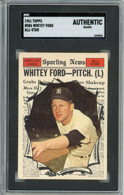 Whitey Ford 1961 Topps All-Star #586 SGC Authentic (Erased)