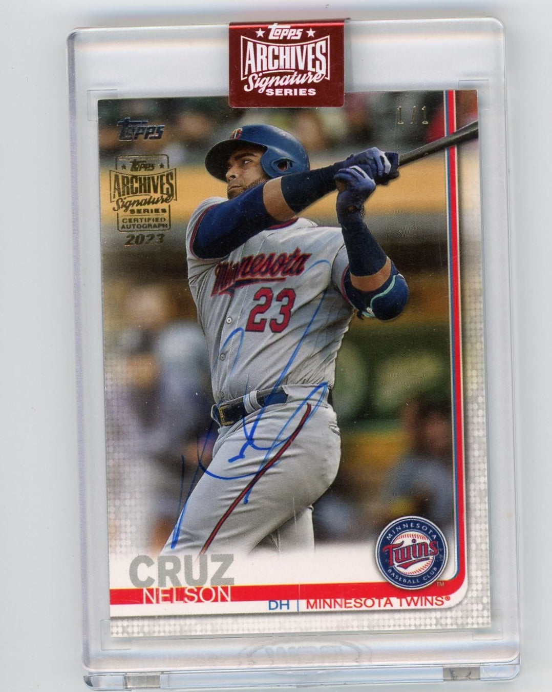 Nelson Cruz 2023 Topps Archive Signatures 2019 Topps autograph #'d 1/1 –  Piece Of The Game