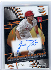 J.T. Realmuto 2025 Topps Chrome Chromographs Orange Auto #'d 21/25
