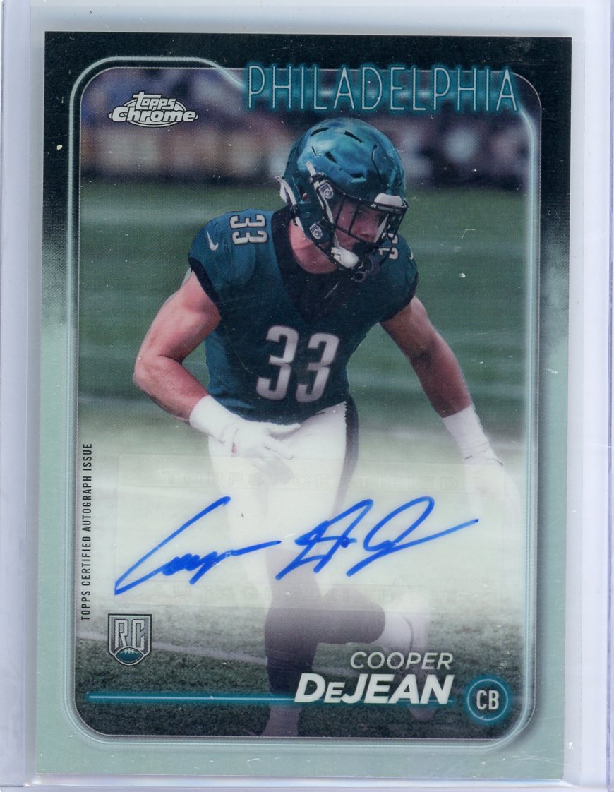 Cooper Dejean 2024 Topps Chrome Rookie Autograph Refractor