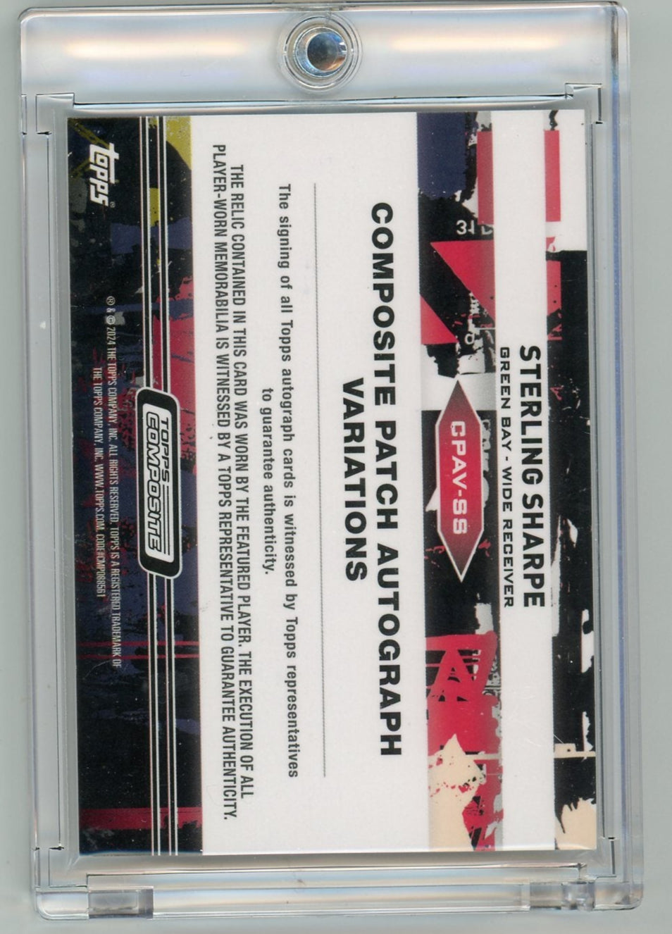 Sterling Sharpe 2024 Topps Composite Patch Autograph #'d 44/75