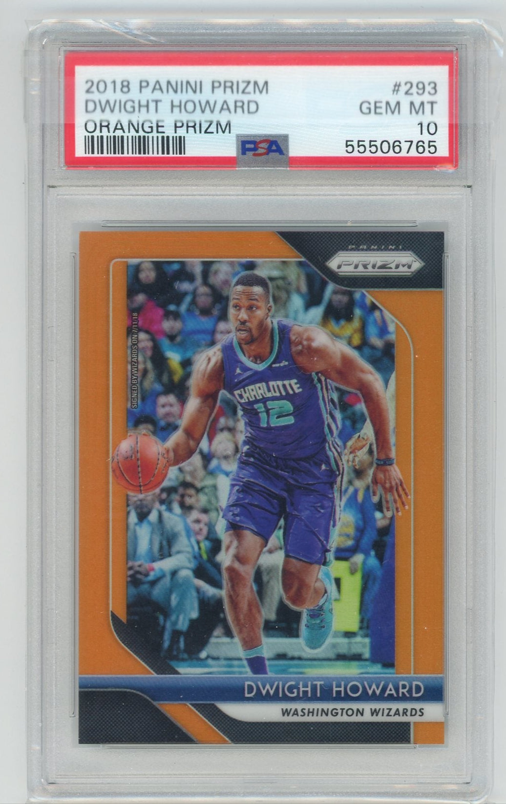 Dwight Howard 2018 Prizm Orange Prizm #'d 46/49 PSA 10