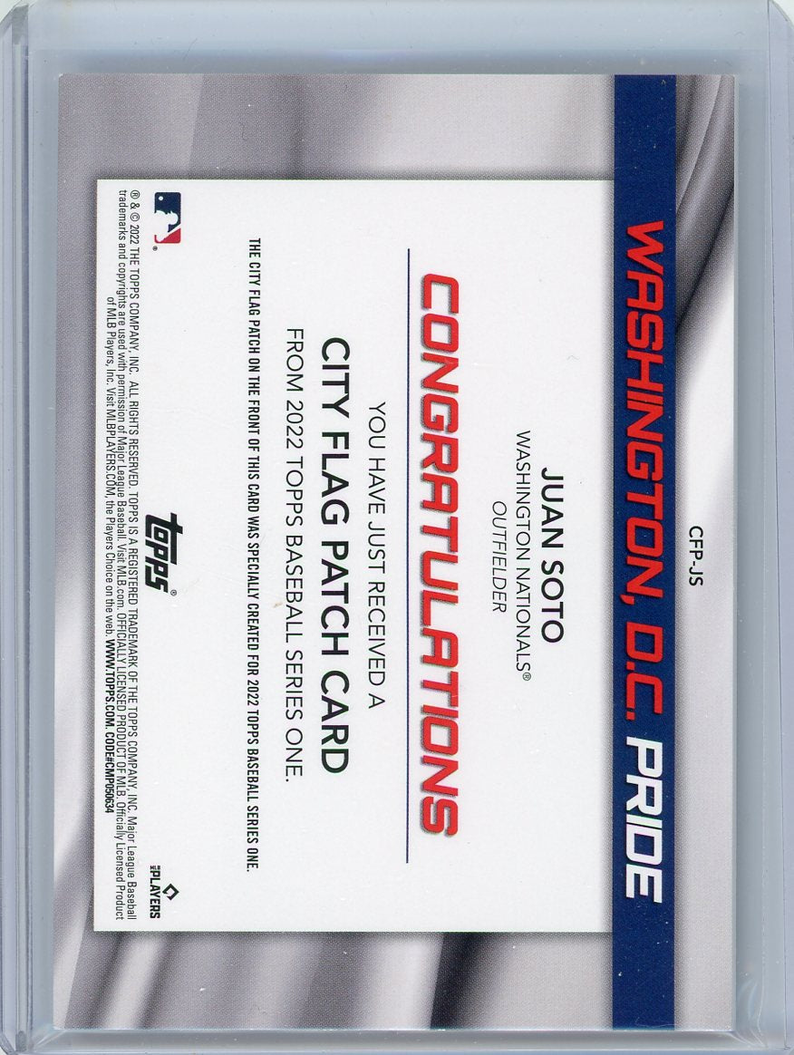 Juan Soto 2022 Topps Series 1 City Flag Patch