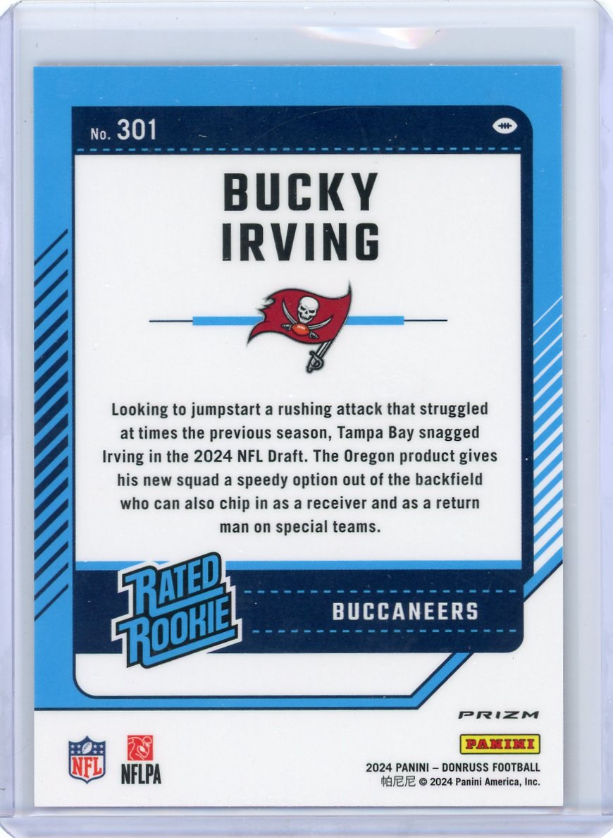 Bucky Irving 2024 Donruss Rated Rookie Optic Preview Red Pandora #301