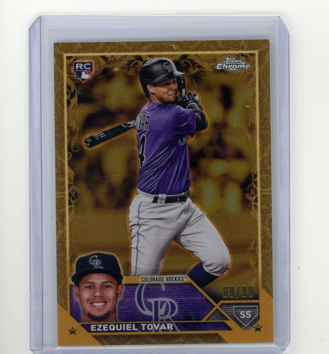 Ezequiel Tovar 2023 Topps Chrome Gilded rookie card #'d 89/99