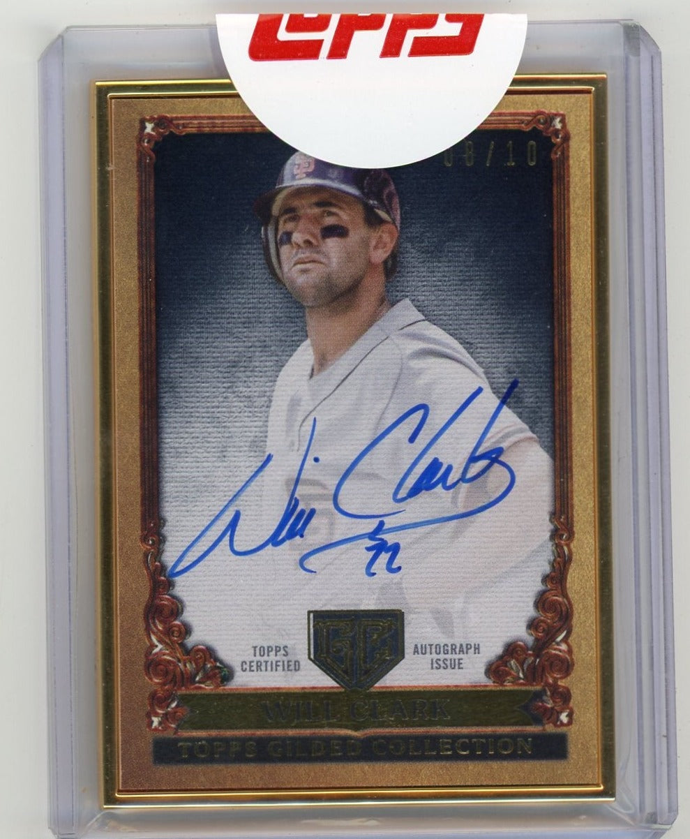 Will Clark 2023 Topps Chrome Gilded gold frame autograph #'d 08/10