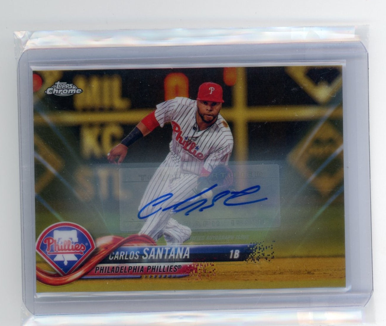 Carlos Santana 2018 Topps Chrome Update autograph gold refractor #'d 49/50