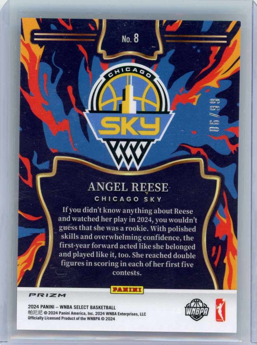 Angel Reese 2024 Select En Fuego Blue Prizm #'d 06/99