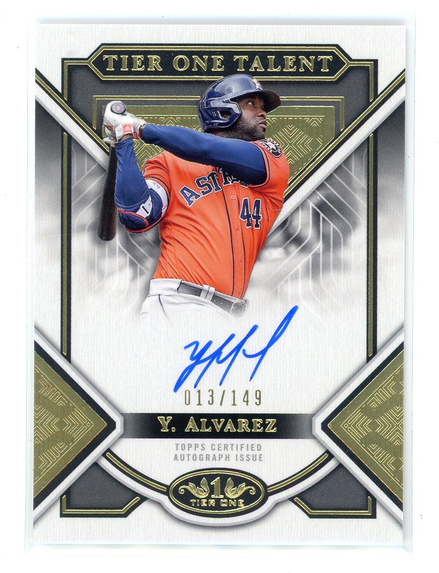 Yordan Alvarez 2023 Topps Tier 1 autograph #'d 013/149