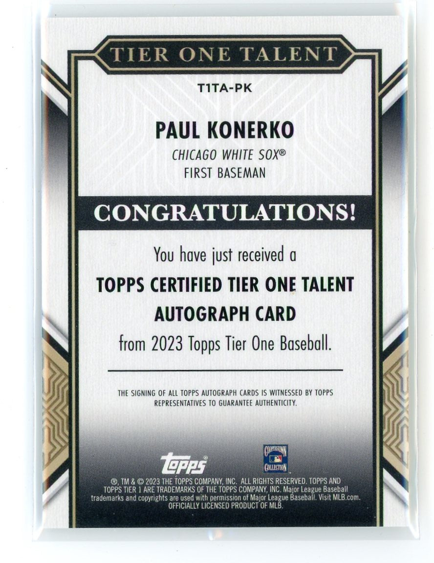 Paul Konerko 2023 Topps Tier 1 autograph #'d 240/249
