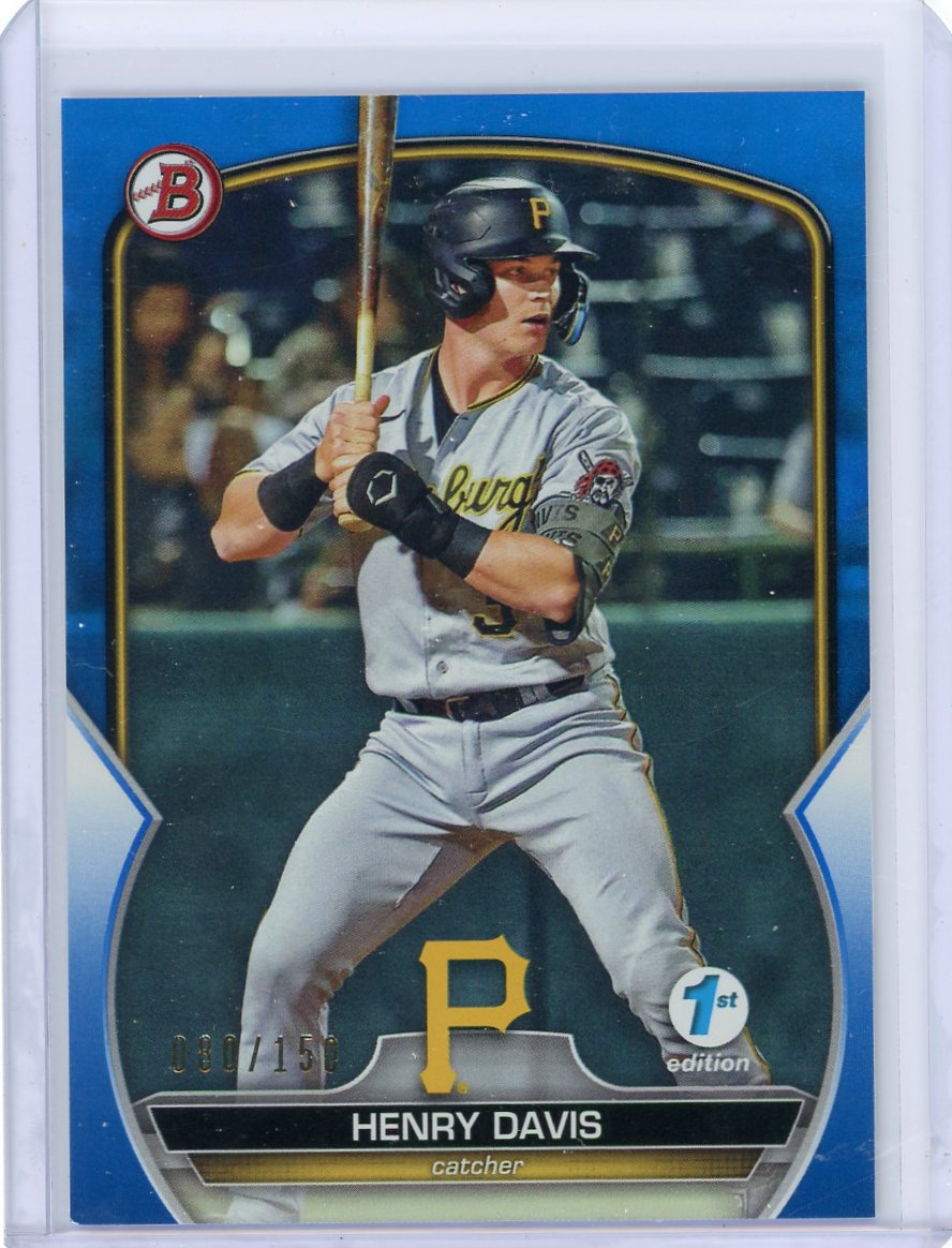 Henry Davis 2023 Bowman 1st Edition blue foil #'d 080/150
