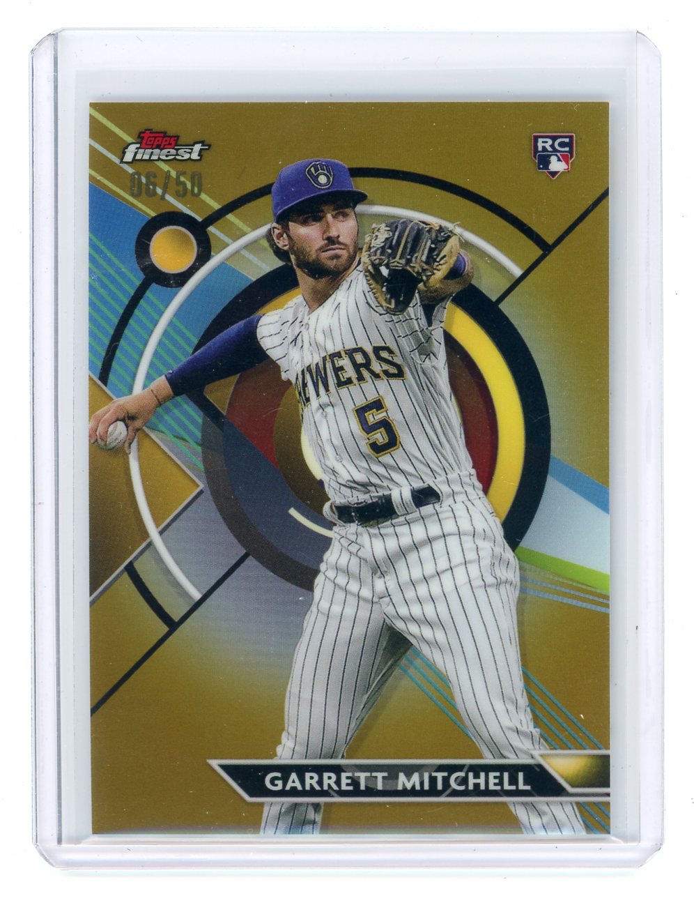 Garrett Mitchell 2023 Finest Gold Refractor #'d 06/50 RC – Piece Of The Game