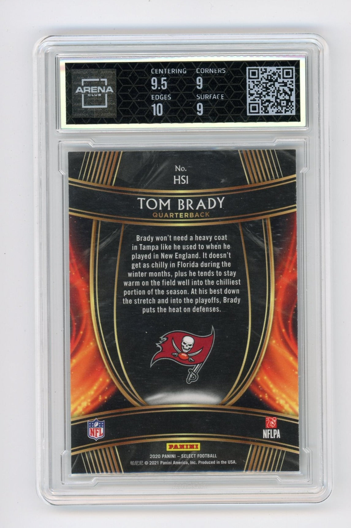 Tom Brady 2020 Panini Select Hot Stars #HS1 ARENA 9.5