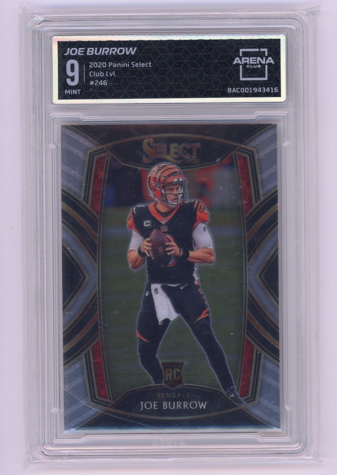 Joe Burrow 2020 Panini Select club level #246 rookie card ARENA 9