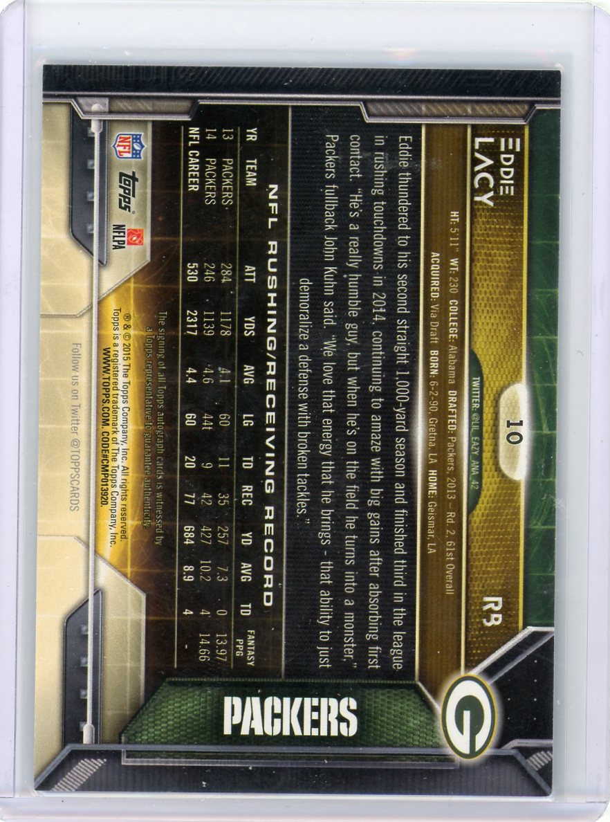 Eddie Lacy 2015 Topps Image Variation Auto