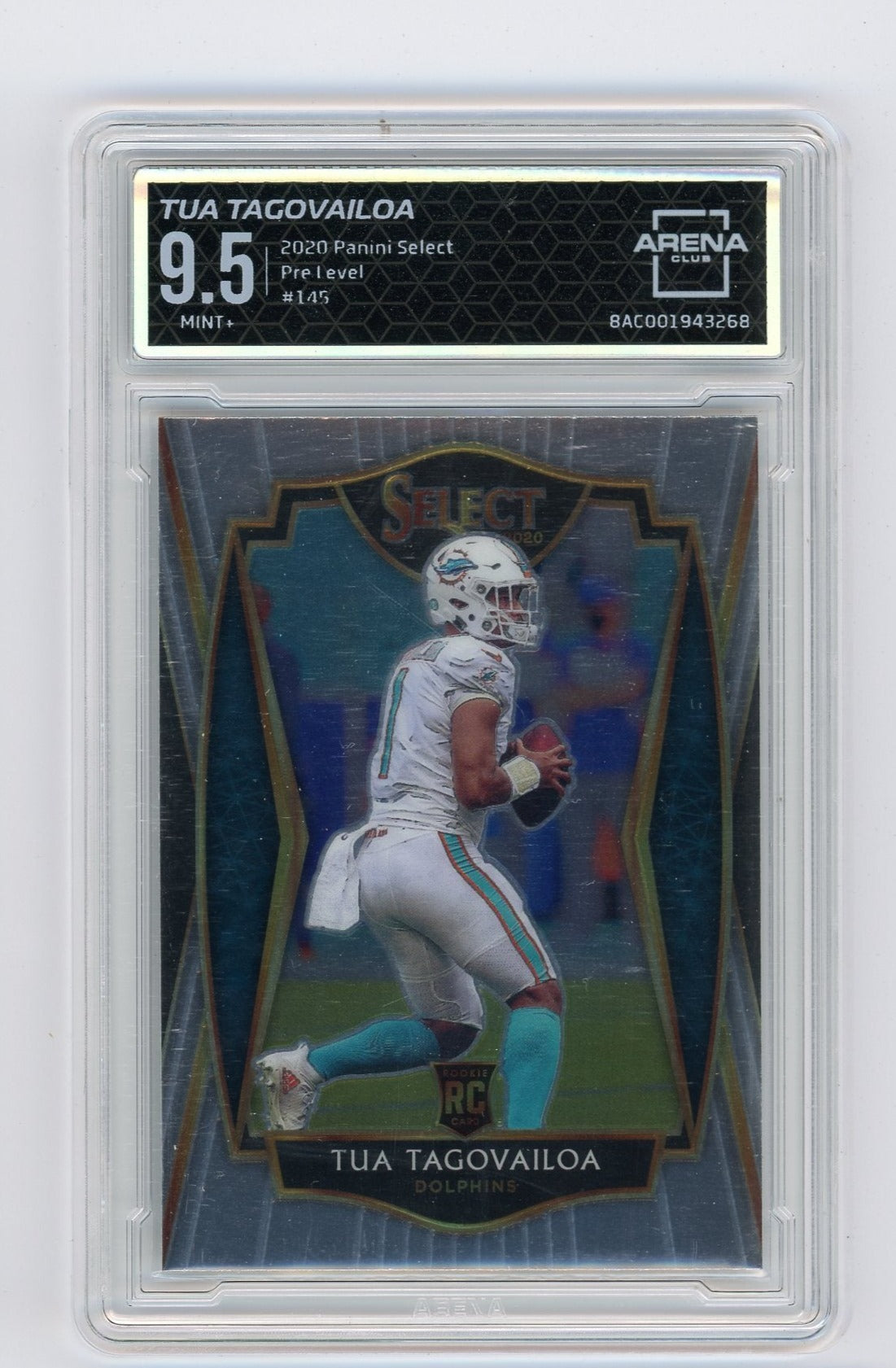 Tua Tagovailoa 2020 Panini Select premier level #145 rookie card ARENA 9.5