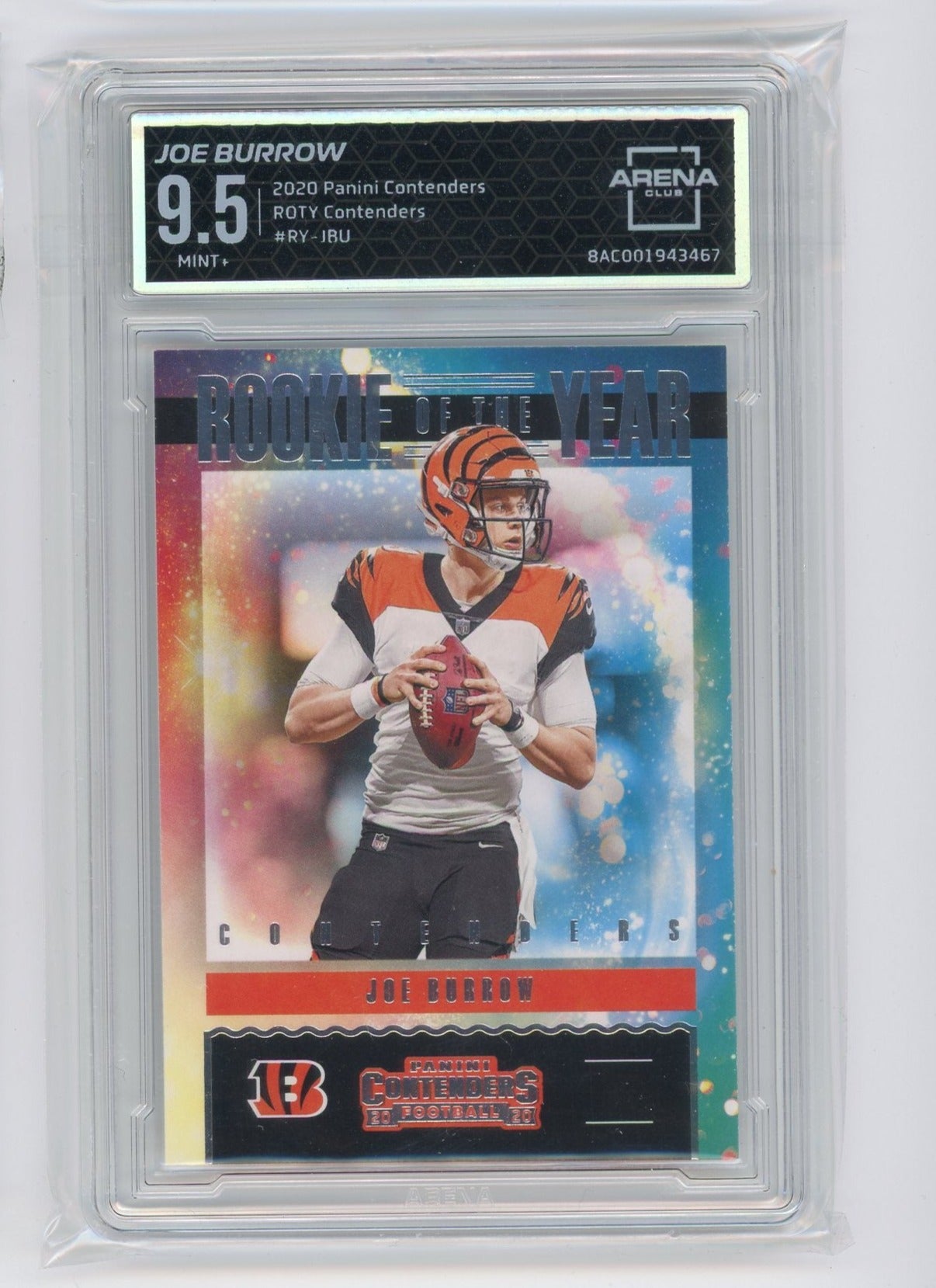 Joe Burrow 2020 Panini Contenders Rookie of the Year ARENA 9.5