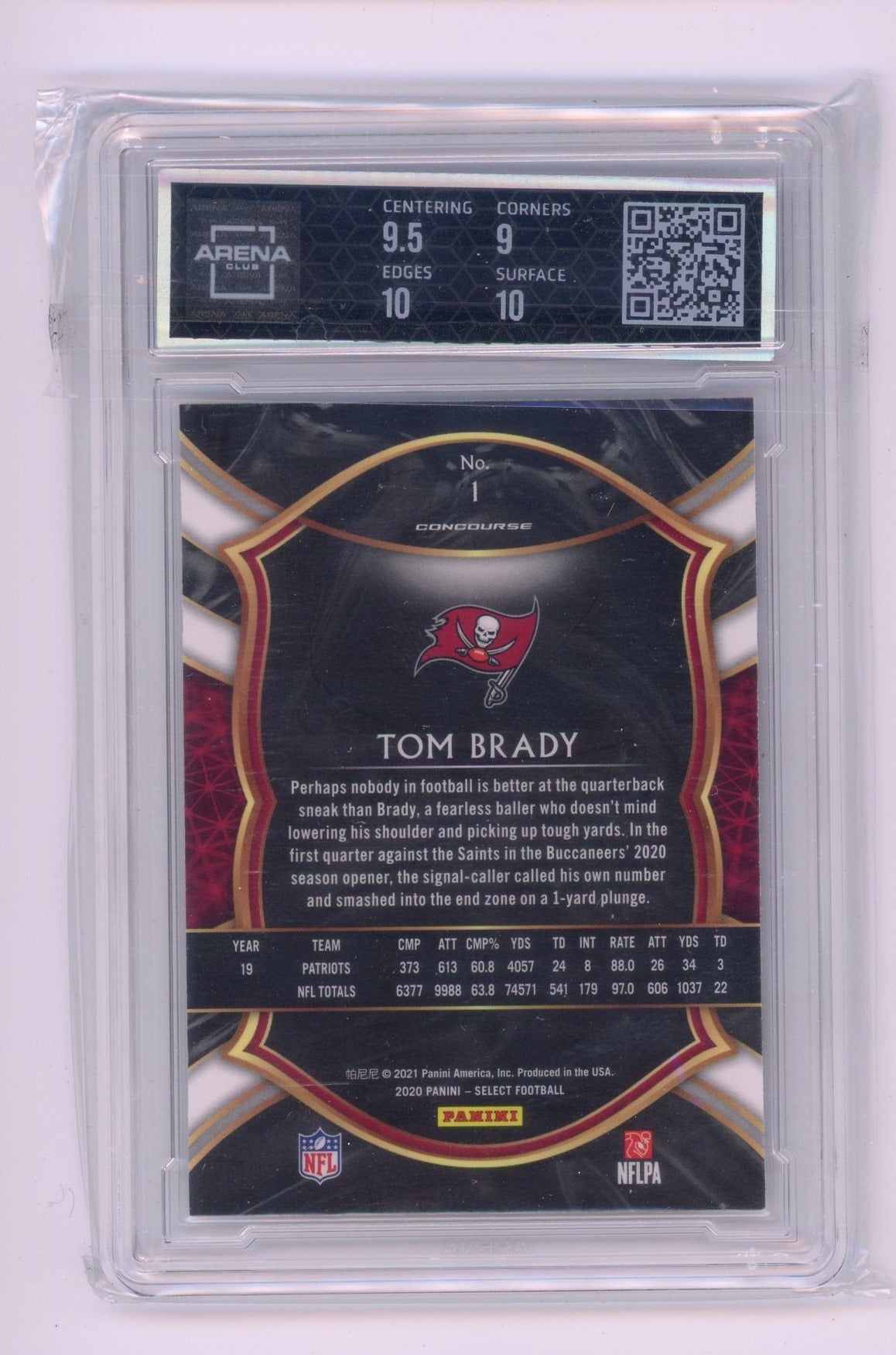 Tom Brady 2020 Panini Select concourse #1 ARENA 9.5