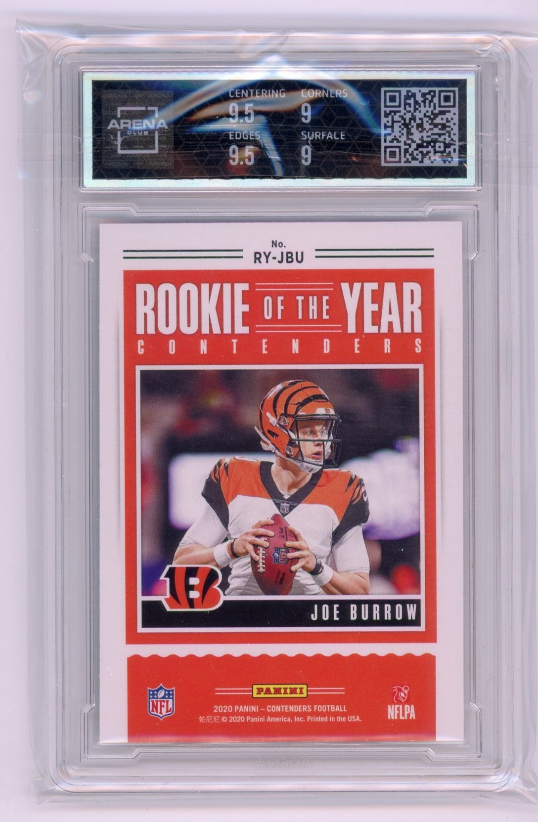 Joe Burrow 2020 Panini Contenders Rookie of the Year ARENA 9.5