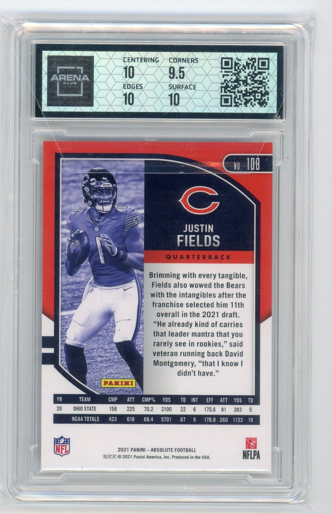 Justin Fields 2021 Panini Absolute rookie card ARENA 10
