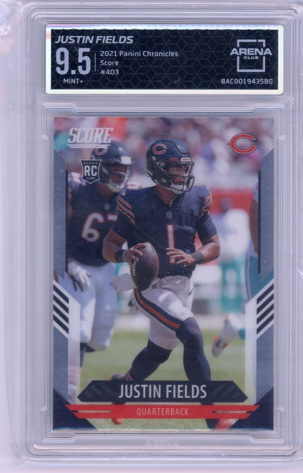 Justin Fields 2021 Panini Chronicles Score rookie card ARENA 9.5