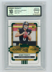 Kenny Pickett 2022 Panini Contenders Rookie of the Year emerald rookie card ARENA 10