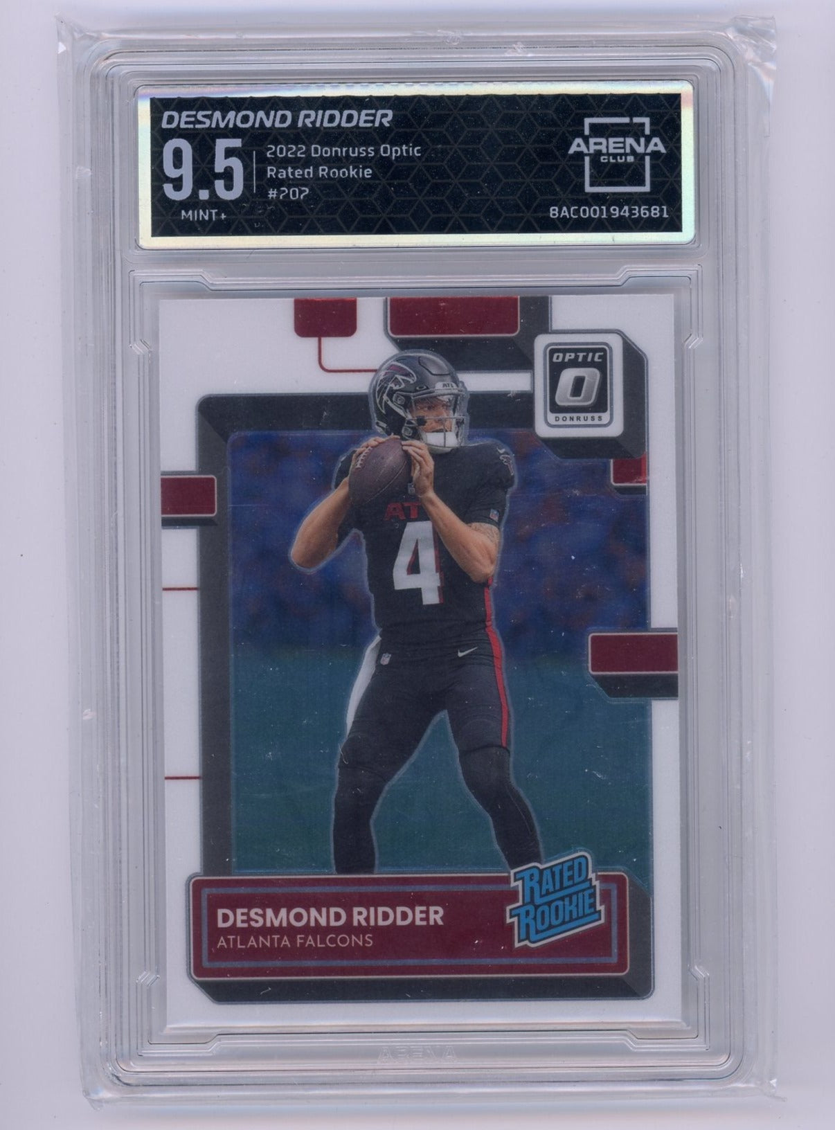 Desmond Ridder 2022 Panini Donruss Optic rookie card ARENA 9.5